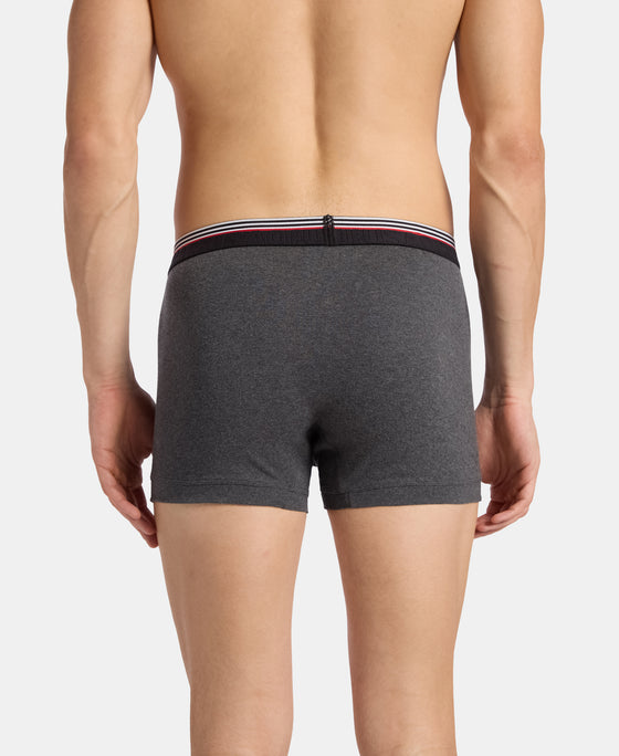 Super Combed Cotton Rib Trunk with Ultrasoft Waistband - Charcoal Melange