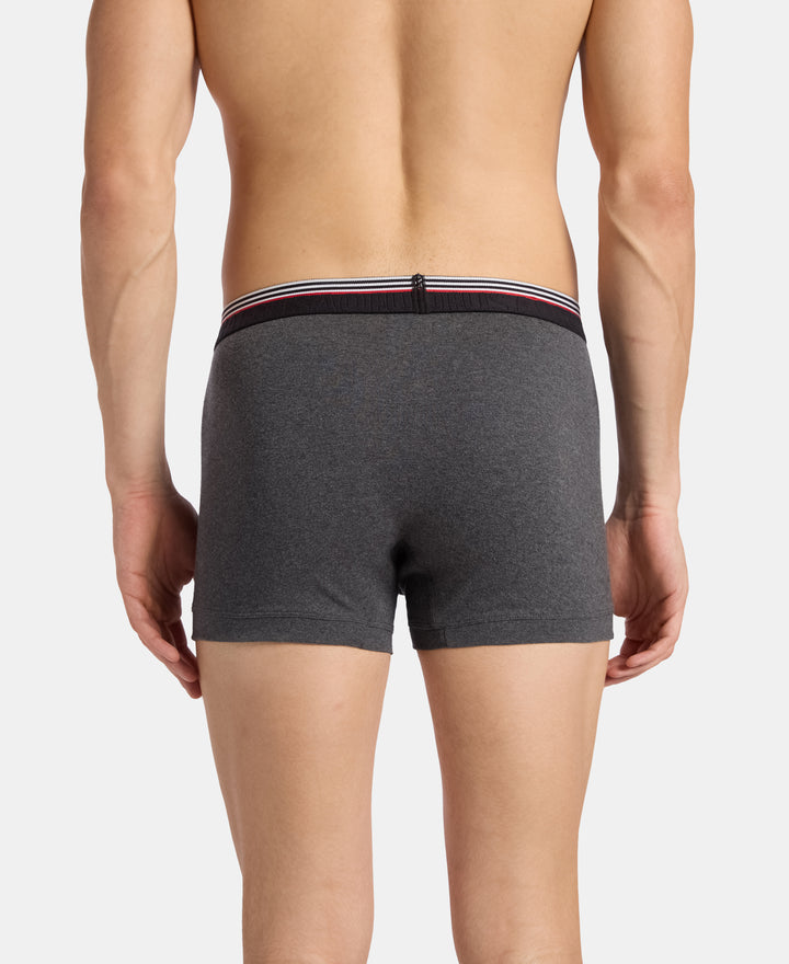 Super Combed Cotton Rib Trunk with Ultrasoft Waistband - Charcoal Melange