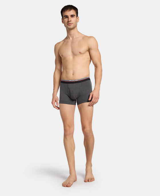 Super Combed Cotton Rib Trunk with Ultrasoft Waistband - Charcoal Melange
