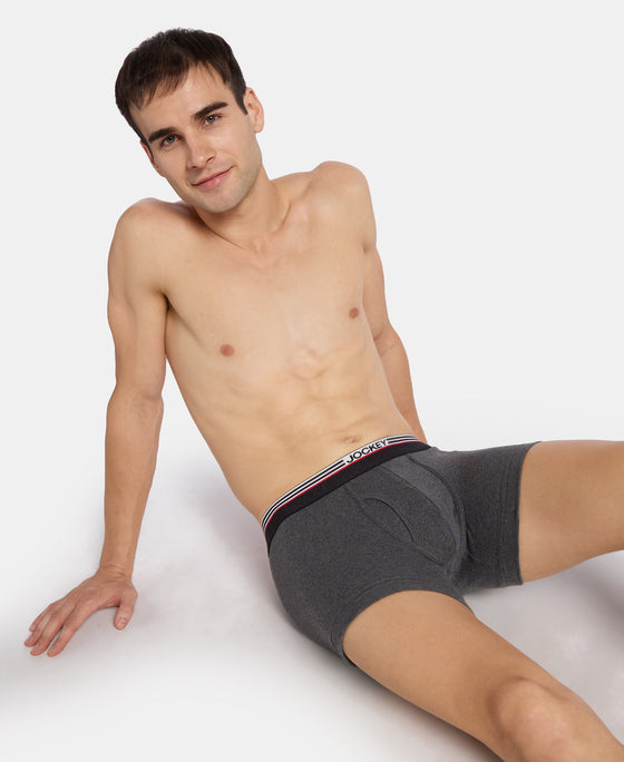 Super Combed Cotton Rib Trunk with Ultrasoft Waistband - Charcoal Melange