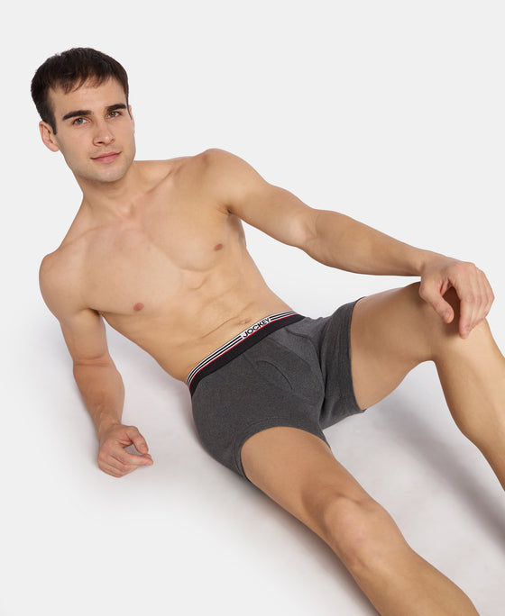 Super Combed Cotton Rib Trunk with Ultrasoft Waistband - Charcoal Melange