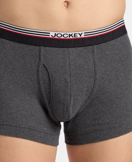 Super Combed Cotton Rib Trunk with Ultrasoft Waistband - Charcoal Melange