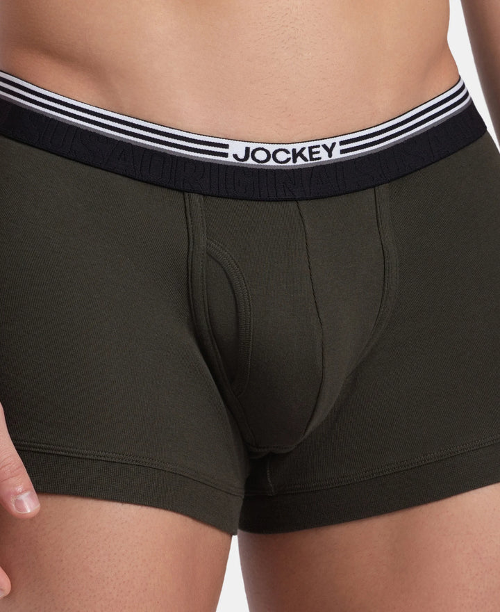 Super Combed Cotton Rib Trunk with Ultrasoft Waistband - New Olive