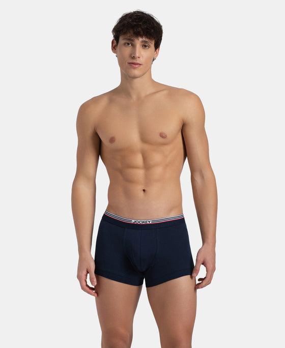 Super Combed Cotton Rib Trunk with Ultrasoft Waistband - Navy