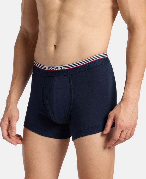 Super Combed Cotton Rib Trunk with Ultrasoft Waistband - Navy
