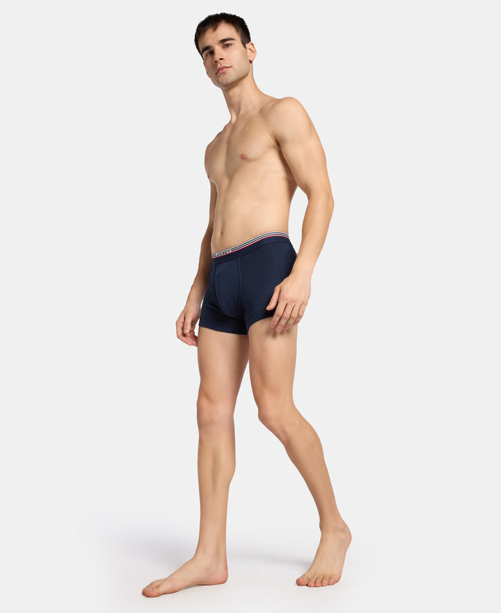 Super Combed Cotton Rib Trunk with Ultrasoft Waistband - Navy