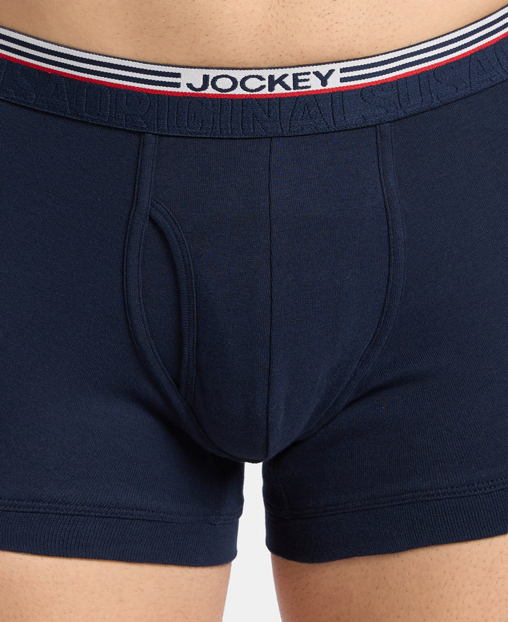 Super Combed Cotton Rib Trunk with Ultrasoft Waistband - Navy