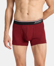 Super Combed Cotton Rib Trunk with Ultrasoft Waistband - Red Melange