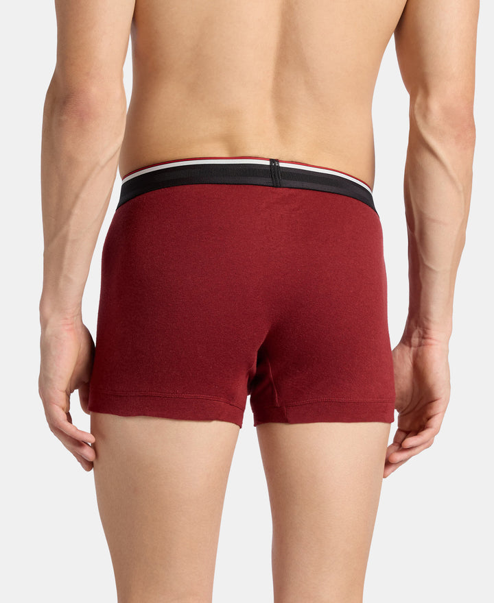 Super Combed Cotton Rib Trunk with Ultrasoft Waistband - Red Melange