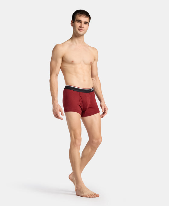 Super Combed Cotton Rib Trunk with Ultrasoft Waistband - Red Melange