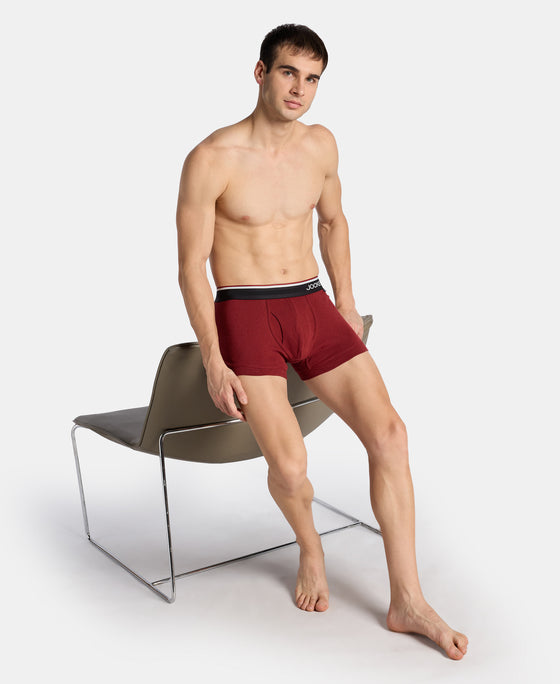Super Combed Cotton Rib Trunk with Ultrasoft Waistband - Red Melange