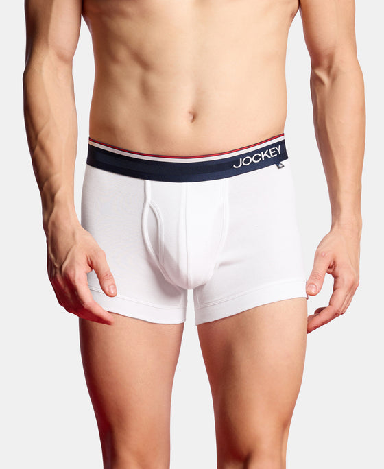 Super Combed Cotton Rib Trunk with Ultrasoft Waistband - White