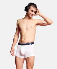 Super Combed Cotton Rib Trunk with Ultrasoft Waistband - White