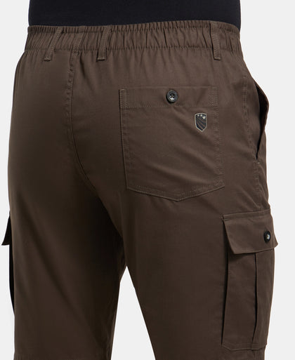 Super Combed Mercerised Cotton Woven Straight Fit Cargo Shorts - Black Olive