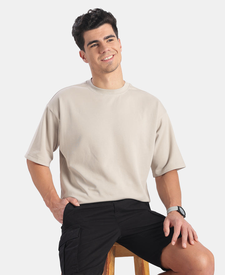 Super Combed Cotton Blend Oversized Tshirt with StayFresh Treatment - Dove