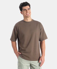 Super Combed Cotton Blend Oversized T-Shirt with StayFresh Treatment - Major Brown