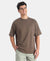 Super Combed Cotton Blend Oversized T-Shirt with StayFresh Treatment - Major Brown