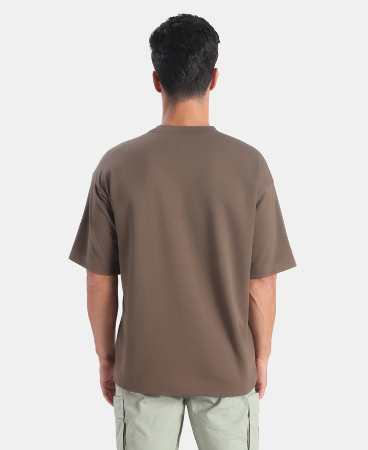 Super Combed Cotton Blend Oversized T-Shirt with StayFresh Treatment - Major Brown