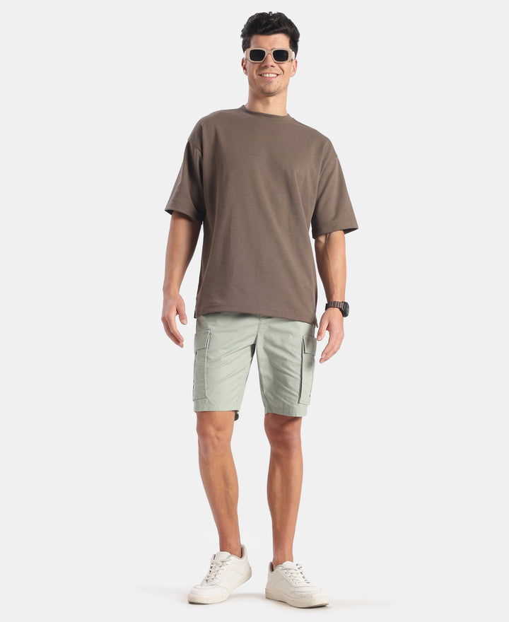 Super Combed Cotton Blend Oversized T-Shirt with StayFresh Treatment - Major Brown