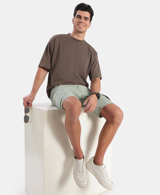 Super Combed Cotton Blend Oversized T-Shirt with StayFresh Treatment - Major Brown