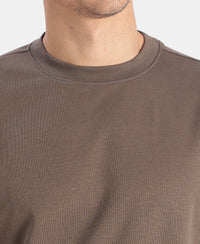Super Combed Cotton Blend Oversized T-Shirt with StayFresh Treatment - Major Brown