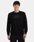 Super Combed Cotton Rich French Terry Printed Sweatshirt with Ribbed Cuffs - Black