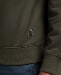 Super Combed Cotton Rich French Terry Printed Sweatshirt with Ribbed Cuffs - Deep Olive