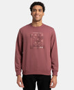 Super Combed Cotton Rich French Terry Printed Sweatshirt with Ribbed Cuffs - Wild Ginger