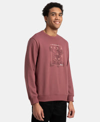 Super Combed Cotton Rich French Terry Printed Sweatshirt with Ribbed Cuffs - Wild Ginger