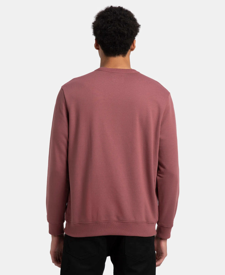 Super Combed Cotton Rich French Terry Printed Sweatshirt with Ribbed Cuffs - Wild Ginger