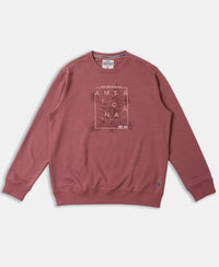 Super Combed Cotton Rich French Terry Printed Sweatshirt with Ribbed Cuffs - Wild Ginger