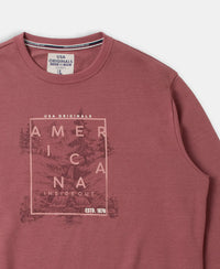 Super Combed Cotton Rich French Terry Printed Sweatshirt with Ribbed Cuffs - Wild Ginger