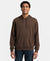 Super Combed Cotton Rich French Terry Hoodie Sweatshirt with Ribbed Cuffs - Dark Khaki