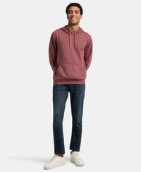 Super Combed Cotton Rich French Terry Hoodie Sweatshirt with Ribbed Cuffs - Wild Ginger