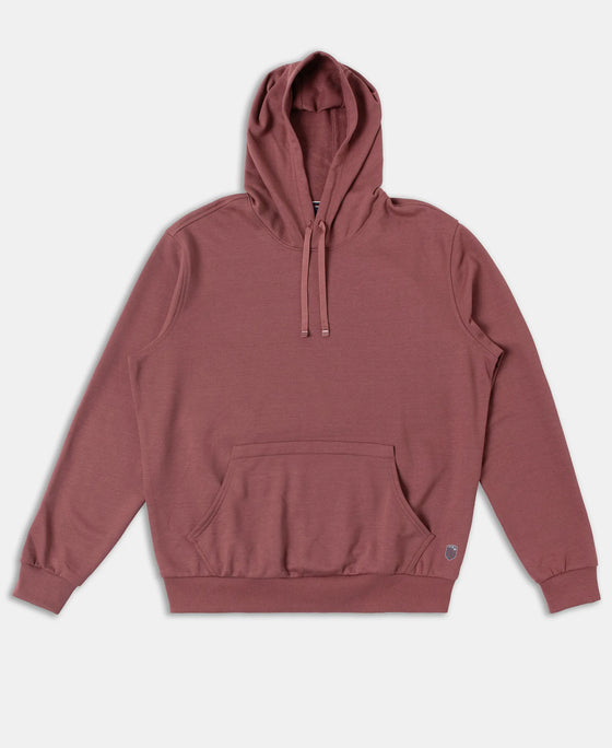 Super Combed Cotton Rich French Terry Hoodie Sweatshirt with Ribbed Cuffs - Wild Ginger