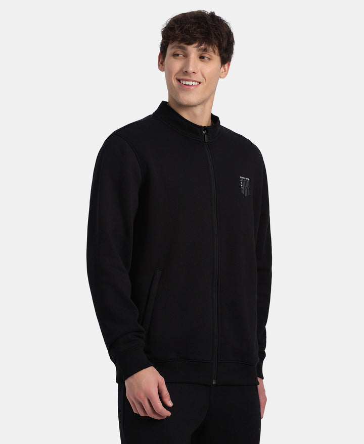 Super Combed Cotton Rich Fleece Jacket with StayWarm Technology - Black