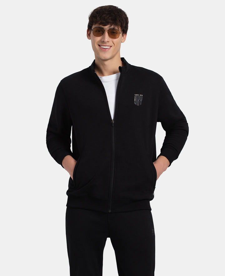Super Combed Cotton Rich Fleece Jacket with StayWarm Technology - Black