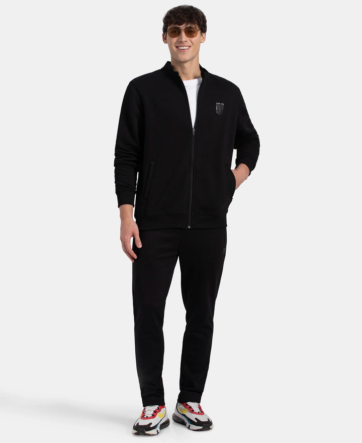 Super Combed Cotton Rich Fleece Jacket with StayWarm Technology - Black