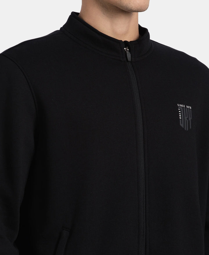 Super Combed Cotton Rich Fleece Jacket with StayWarm Technology - Black