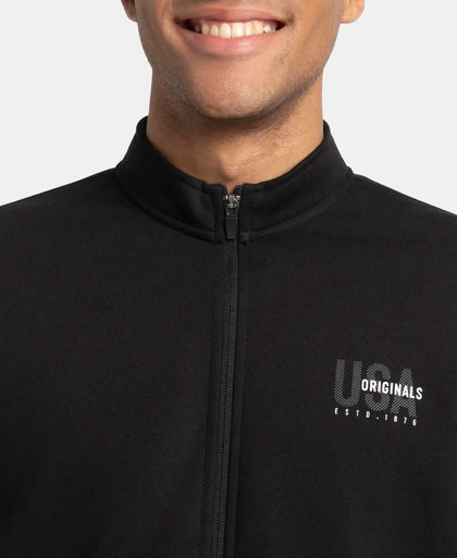 Super Combed Cotton Rich Fleece Jacket with StayWarm Technology - Black
