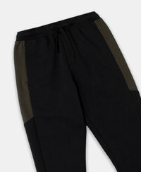 Super Combed Cotton Rich Fleece Fabric Regular Fit Jogger with Zipper Pockets - Black
