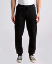 Super Combed Cotton Rich Fleece Fabric Regular Fit Jogger with Zipper Pockets - Black