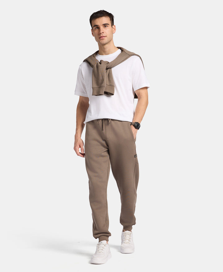 Super Combed Cotton Rich Fleece Fabric Regular Fit Jogger with Zipper Pockets - Bungee Cord