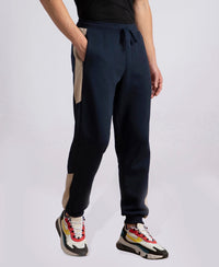 Super Combed Cotton Rich Fleece Fabric Regular Fit Jogger with Zipper Pockets - Navy