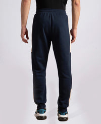 Super Combed Cotton Rich Fleece Fabric Regular Fit Jogger with Zipper Pockets - Navy