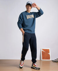 Super Combed Cotton Rich Fleece Fabric Regular Fit Jogger with Zipper Pockets - Navy