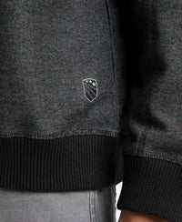 Super Combed Cotton Rich Sweatshirt with Ribbed Cuffs - Black