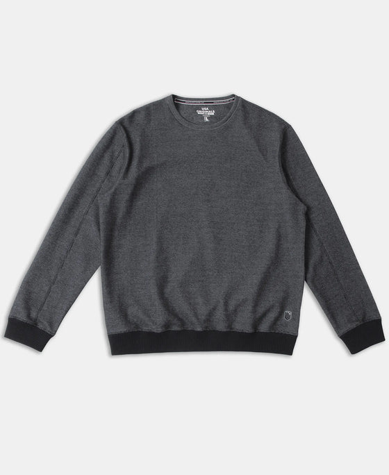 Super Combed Cotton Rich Sweatshirt with Ribbed Cuffs - Black