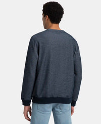 Super Combed Cotton Rich Sweatshirt with Ribbed Cuffs - Navy