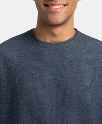 Super Combed Cotton Rich Sweatshirt with Ribbed Cuffs - Navy